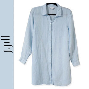 ✨️4/$20. Full Button Long Sleeve Collar Shirt Tunic, 100 Linen, Lagenlook